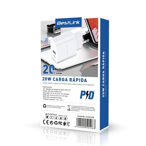 BESTLINK CARGADOR PARED BL-CHQC200 - imagen 3